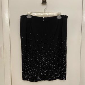 WHBM Black Silver Studded Straight Skirt